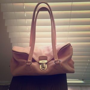 PRADA light pink double shoulder strap bag